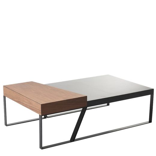 SCHÖNHEIT-Svart soffbord med dubbla höjder, 39,5 x 39,5 x 40 cm