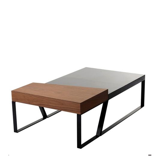 SCHÖNHEIT-Svart soffbord med dubbla höjder, 39,5 x 39,5 x 40 cm