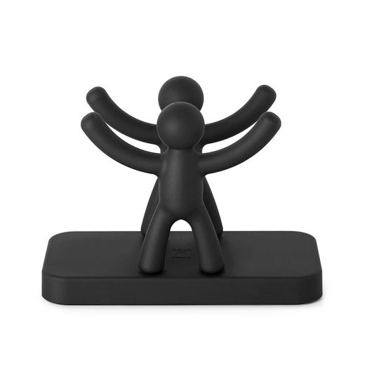 Porte-serviettes en ABS noir, 15 x 8 x 11 cm | Copain