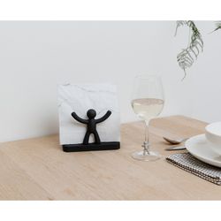 Porte-serviettes en ABS noir, 15 x 8 x 11 cm | Copain