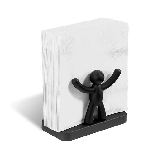 Porte-serviettes en ABS noir, 15 x 8 x 11 cm | Copain