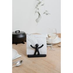 Porte-serviettes en ABS noir, 15 x 8 x 11 cm | Copain