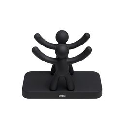 Portatovaglioli in ABS nero, 15 x 8 x 11 cm | Compagno