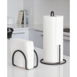 Porte-serviettes en fer noir, 12 x 10 x 15 cm | Écuyer