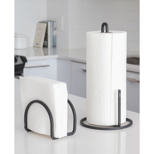 Porte-serviettes en fer noir, 12 x 10 x 15 cm | Écuyer