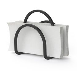 Porte-serviettes en fer noir, 12 x 10 x 15 cm | Écuyer