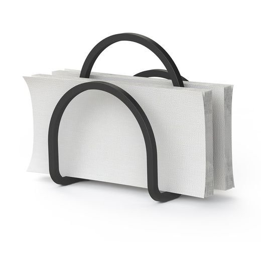 Porte-serviettes en fer noir, 12 x 10 x 15 cm | Écuyer