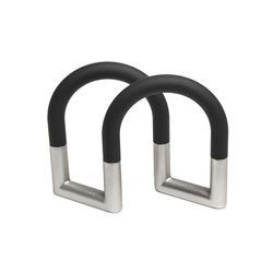 Porte-serviettes en zinc noir et argent, 10 x 7 x 11 cm | pivot