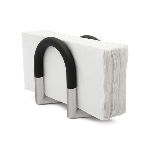 Porte-serviettes en zinc noir et argent, 10 x 7 x 11 cm | pivot