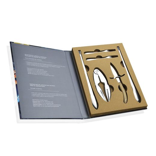 Zestaw 10 sztuk owoce morza Inox, 21x28x2,5 cm