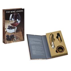 Conjunto de 3 acessórios para vinho, 11,5x17,5x3 cm