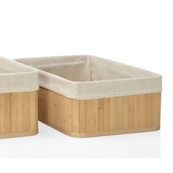 Set 3 Cestas Bambú 45x35x18 cm