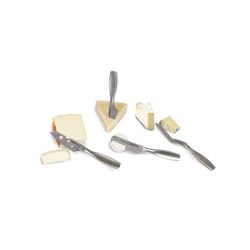Conjunto de mini facas de queijo em aço prateado, 16x2.7x0.7 cm