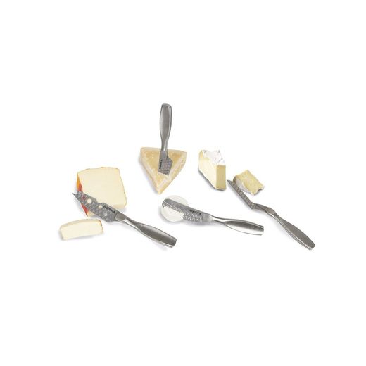 Conjunto de mini facas de queijo em aço prateado, 16x2.7x0.7 cm