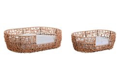 Set de 2 camas para mascotas en ratán sintético | Pets