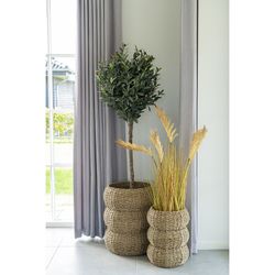 Set of 2 natural seagrass baskets, 35 x 35 x 45 cm | Sarbas