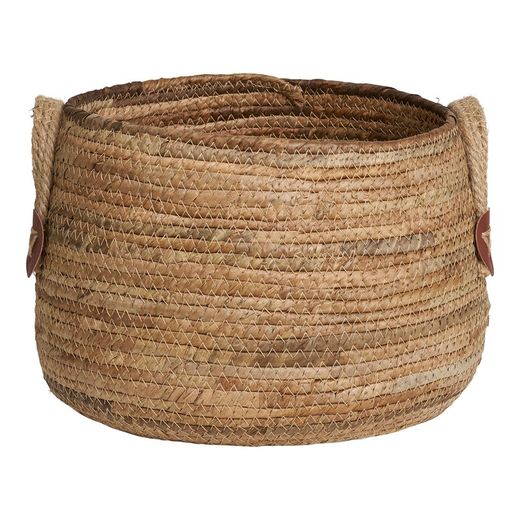 Set of 2 natural banana leaf baskets, 39 x 39 x 28.5 cm | Aosta