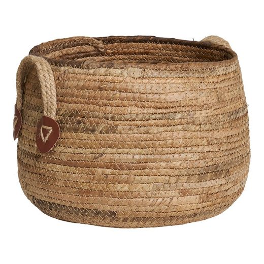 Set of 2 natural banana leaf baskets, 39 x 39 x 28.5 cm | Aosta
