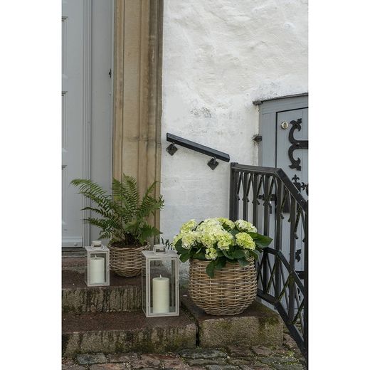 Set of 2 natural rattan baskets, 38 x 38 x 34 cm | Pulo