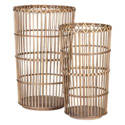 Set of 2 Natural Bamboo Baskets, Ø42x69cm