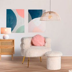 Set med 2 flerfärgade målningar på canvastavlor, 60 x 4 x 80 cm | Gizela