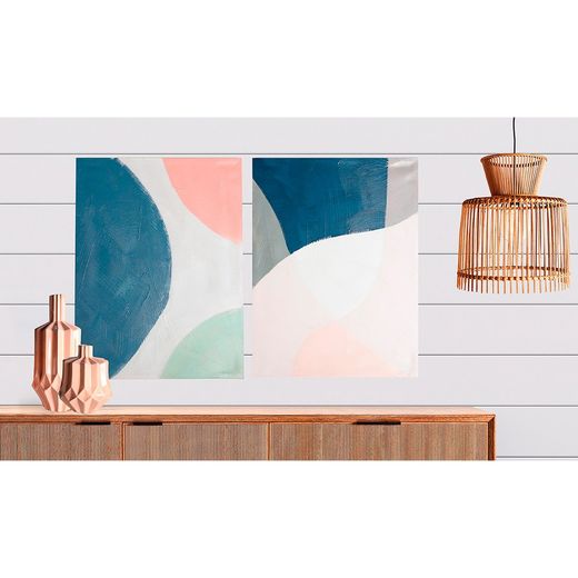 Set med 2 flerfärgade målningar på canvastavlor, 60 x 4 x 80 cm | Gizela