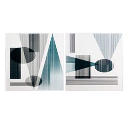 Set med 2 flerfärgade träramar, 80 x 5 x 80 cm | Melka