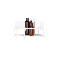Set of 2 white steel corner shelves, 23 x 23 x 8 cm | cubiko
