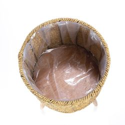 Ensemble de 2 jardinières en roseau, Ø30x58cm