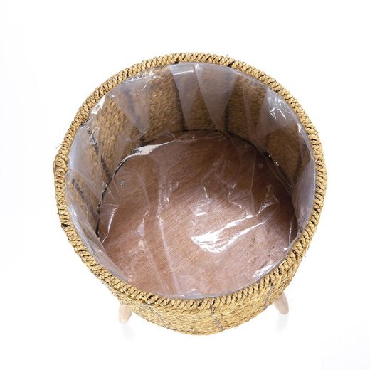 Ensemble de 2 jardinières en roseau, Ø30x58cm