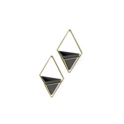 Set di 2 fioriere da parete in resina nera e oro, 11 x 7 x 19 cm | Trigg