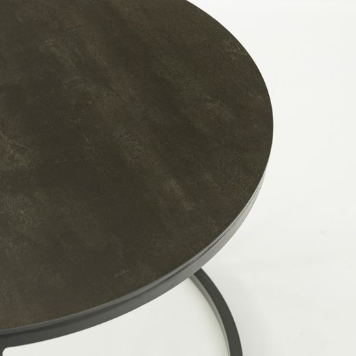 Lot de 2 tables d'appoint en aluminium et verre anthracite, 74 x 74 x 50 cm | Albury