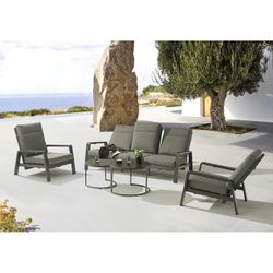 Lot de 2 tables d'appoint en aluminium et verre anthracite, 74 x 74 x 50 cm | Albury