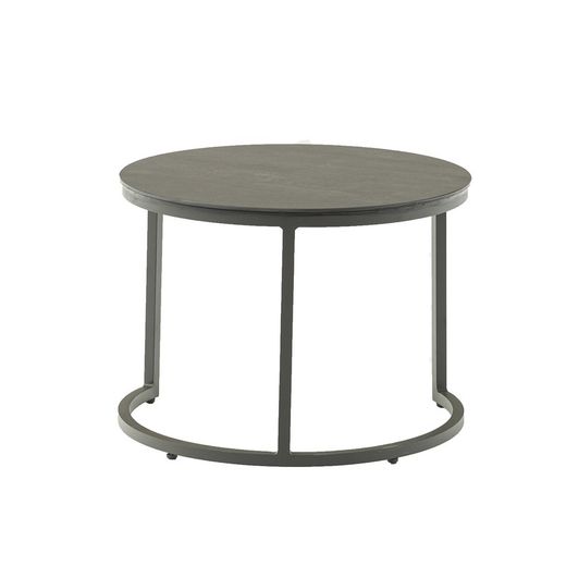 Lot de 2 tables d'appoint en aluminium et verre anthracite, 74 x 74 x 50 cm | Albury