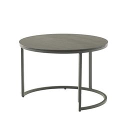 Lot de 2 tables d'appoint en aluminium et verre anthracite, 74 x 74 x 50 cm | Albury