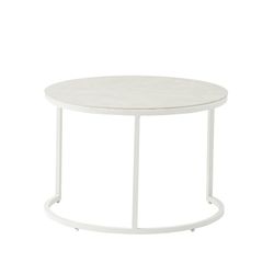 Lot de 2 tables d'appoint en aluminium et verre blanc, 74 x 74 x 50 cm | Albury