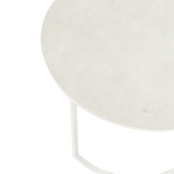 Lot de 2 tables d'appoint en aluminium et verre blanc, 74 x 74 x 50 cm | Albury