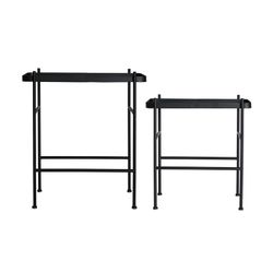 Set of 2 Black Devich Iron Side Tables, 55x38x60cm