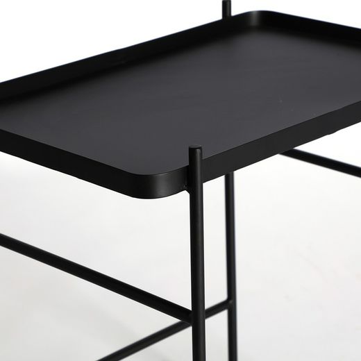 Set of 2 Black Devich Iron Side Tables, 55x38x60cm