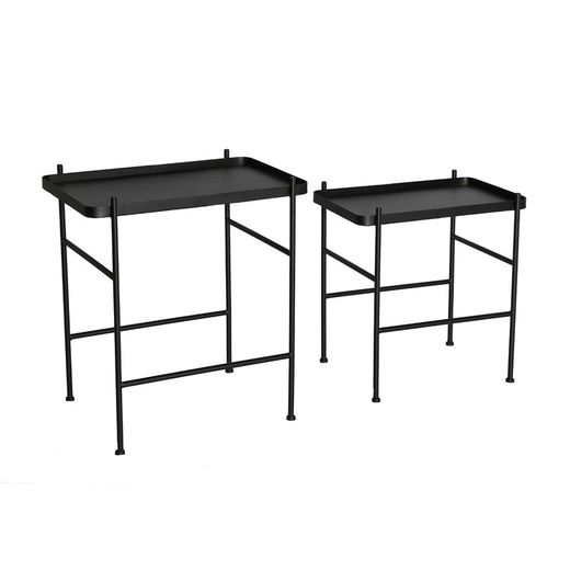 Set of 2 Black Devich Iron Side Tables, 55x38x60cm
