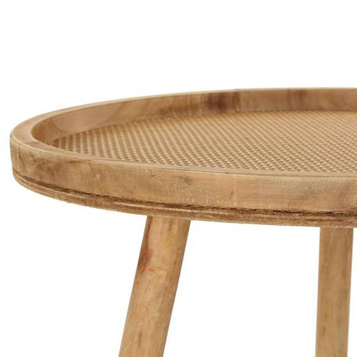 Set of 2 Wooden Auxiliary Tables, Ø50x50cm