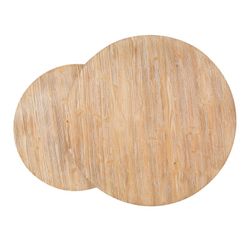 Set of 2 wooden side tables, Ø76x41.5 cm