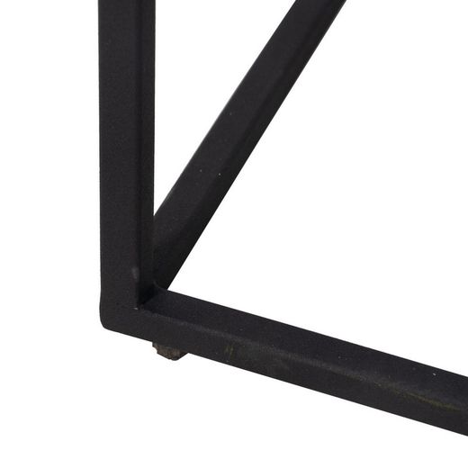 Lot de 2 tables d'appoint en marbre et fer crème, marron et noir, 45 x 35 x 63,5 cm