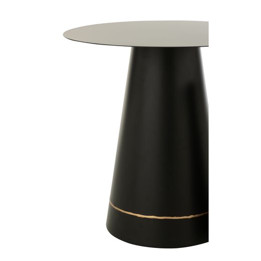 Set de 2 mesas auxiliares de metal en negro y dorado | Plancha