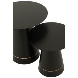 Set de 2 mesas auxiliares de metal en negro y dorado | Plancha