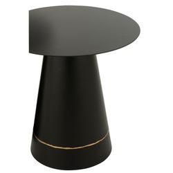 Set de 2 mesas auxiliares de metal en negro y dorado | Plancha