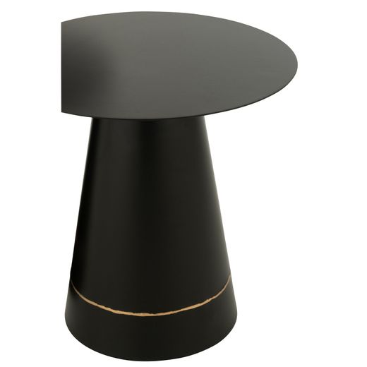 Set de 2 mesas auxiliares de metal en negro y dorado | Plancha