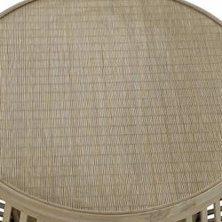Set of 2 Rattan and Bamboo Side Tables, Ø51x33cm
