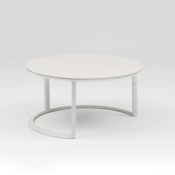 Garden sofa set made of aluminum and nautical rope in white and aqua | Isabela