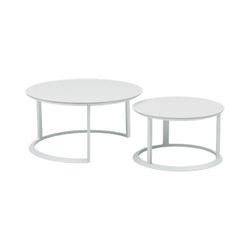 Garden sofa set made of aluminum and nautical rope in white and aqua | Isabela